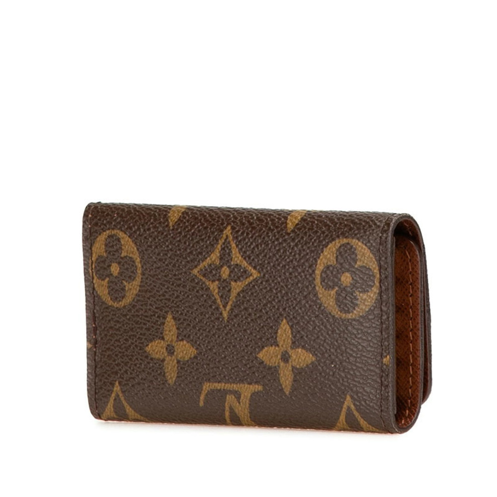 Louis Vuitton Brown Multicles Leather Case Wallet Monogram Key Brown